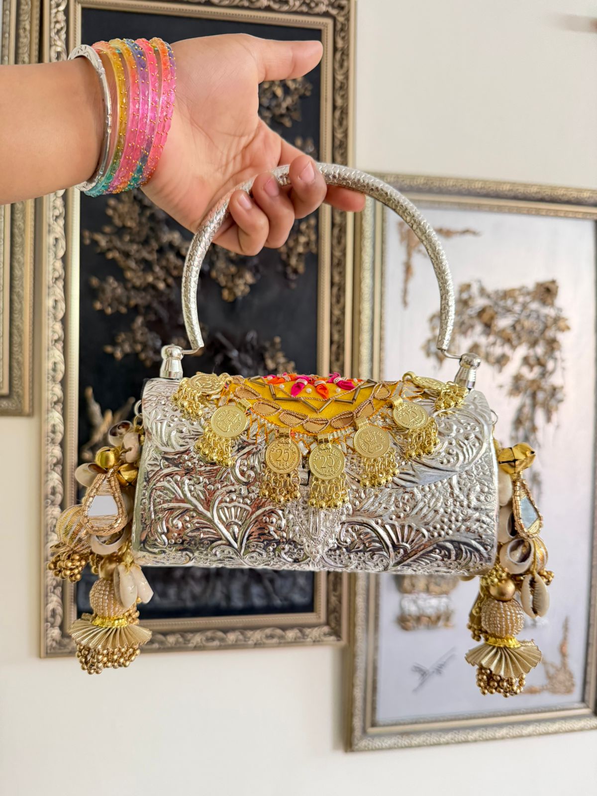 Chaand Gul Batua – Antique Silver Statement with Coin Tassels