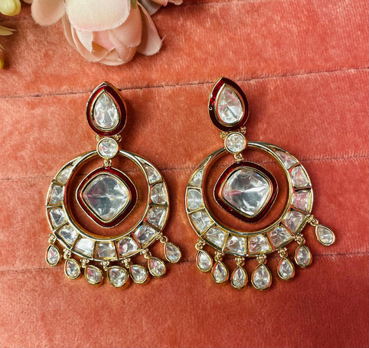 Floria Polki earrings (Red)