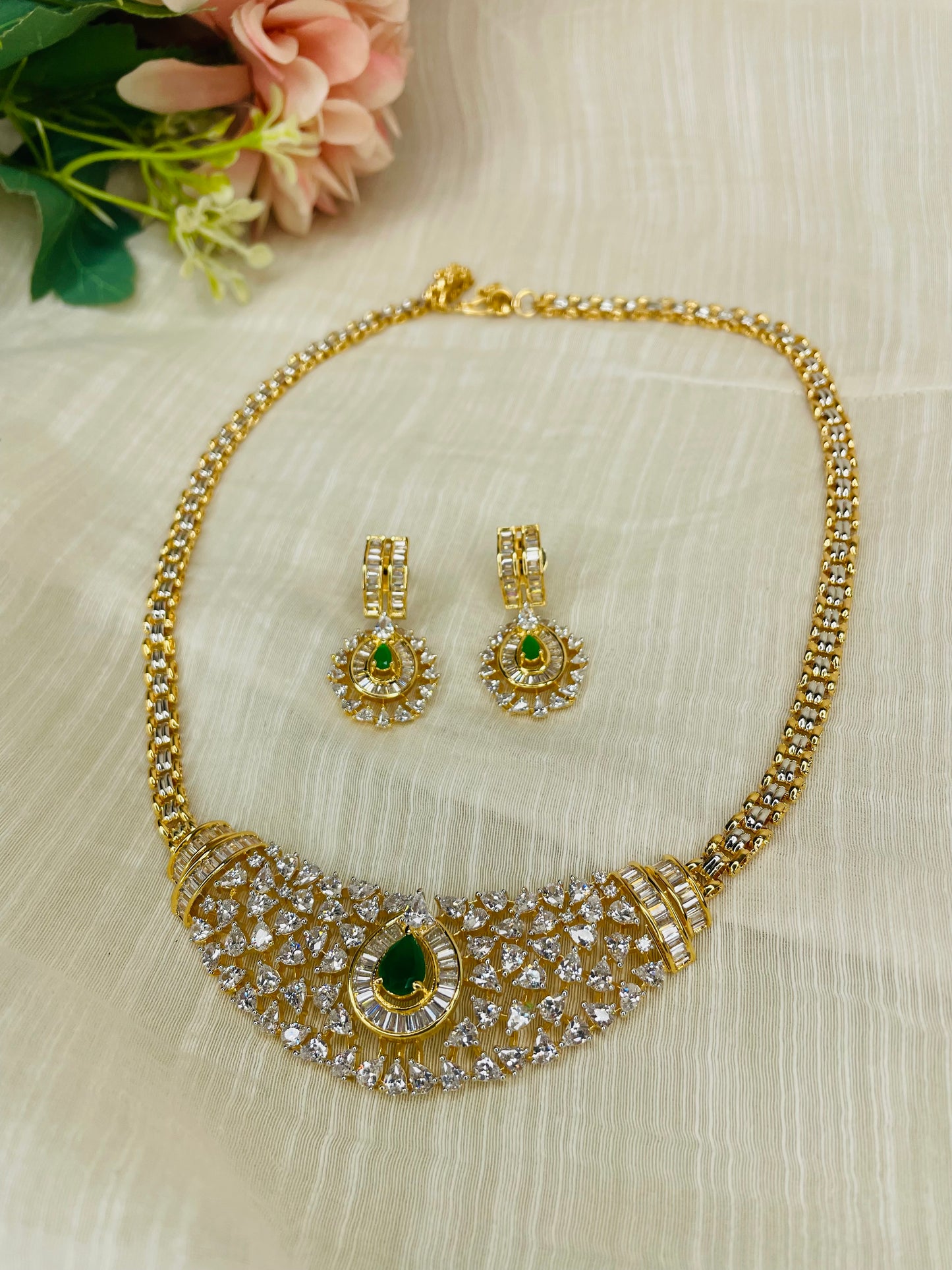 Elara Spark American Diamond Set
