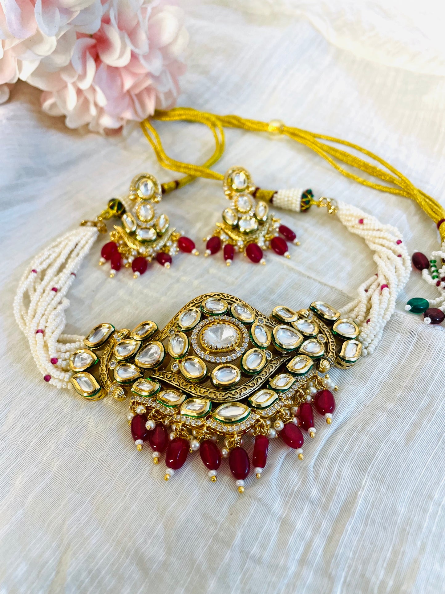 Vanya Polki Pearl Choker Set