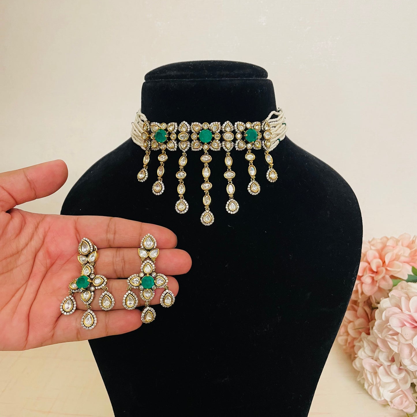 Zarmina royale polki mossanite choker set