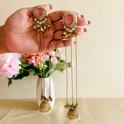 Arha Kashmiri jhumka - Pink