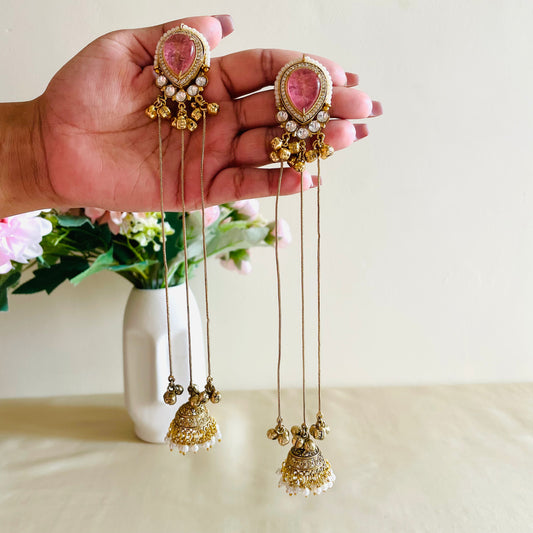 Arha Kashmiri jhumka - Pink