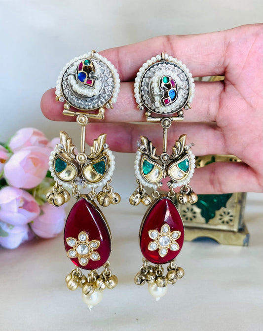 Mehnoor Earrings - Ruby Red