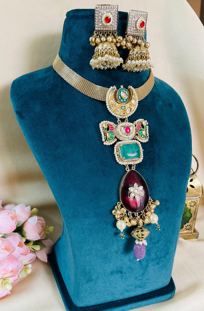 Emma Choker (Choice for Earrings Available)