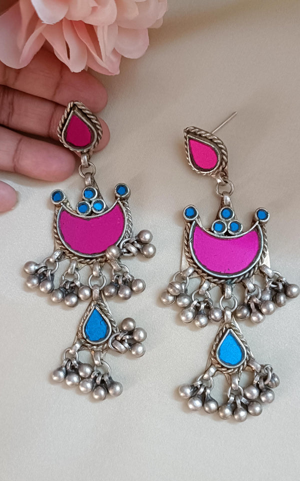 Phulkari Glass Earrings