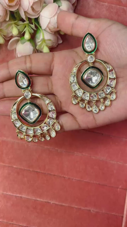 Floria polki earrings(green)