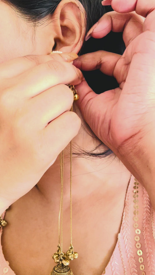 Arha Kashmiri jhumka - Pink