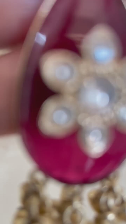 Mehnoor Earrings - Ruby Red