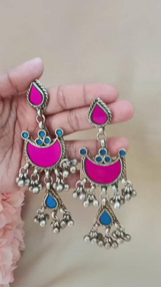 Phulkari Glass Earrings