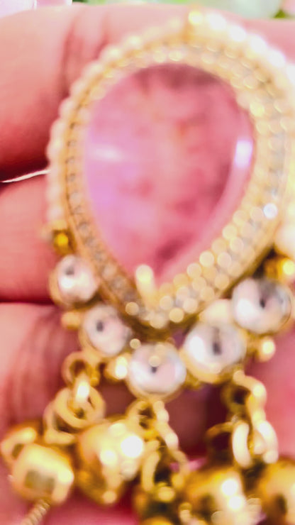 Arha Kashmiri jhumka - Pink