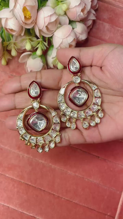 Floria Polki earrings (Red)