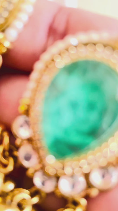 Arha Kashmiri jhumka - Green