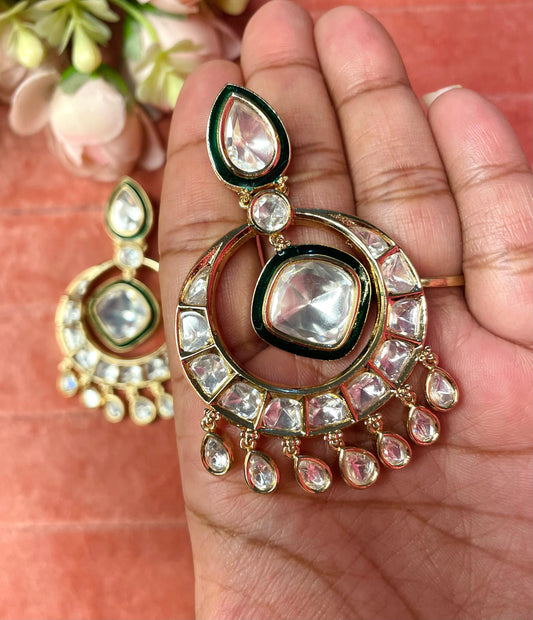 Floria polki earrings(green)