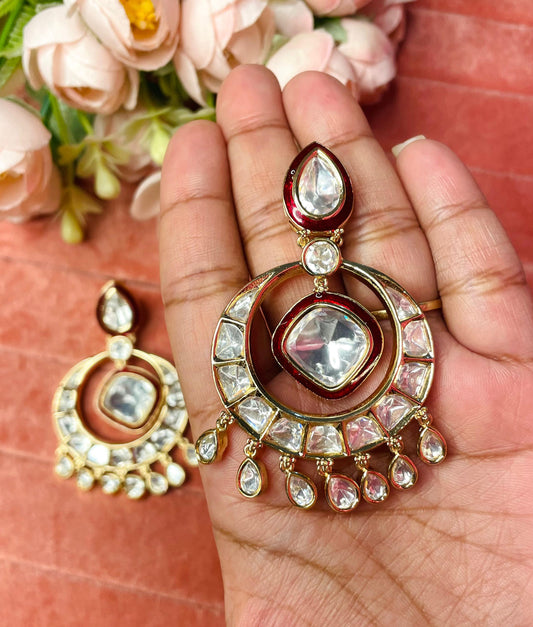 Floria Polki earrings (Red)